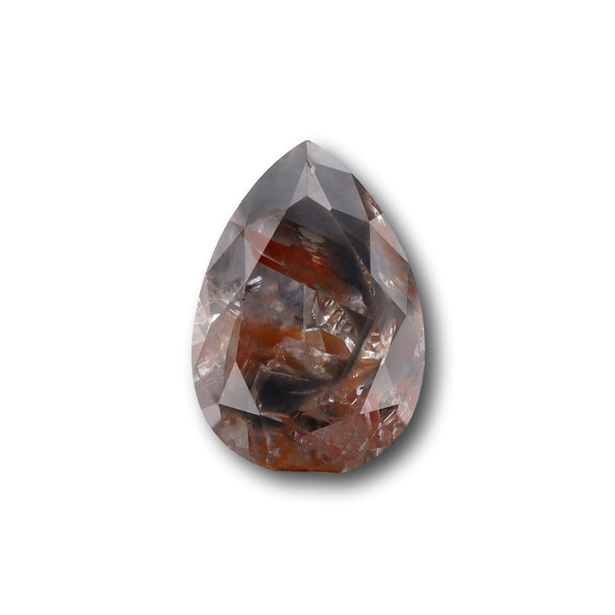 3.50ct | Rustic Grayish Red Pear Shape Brilliant Cut Diamond