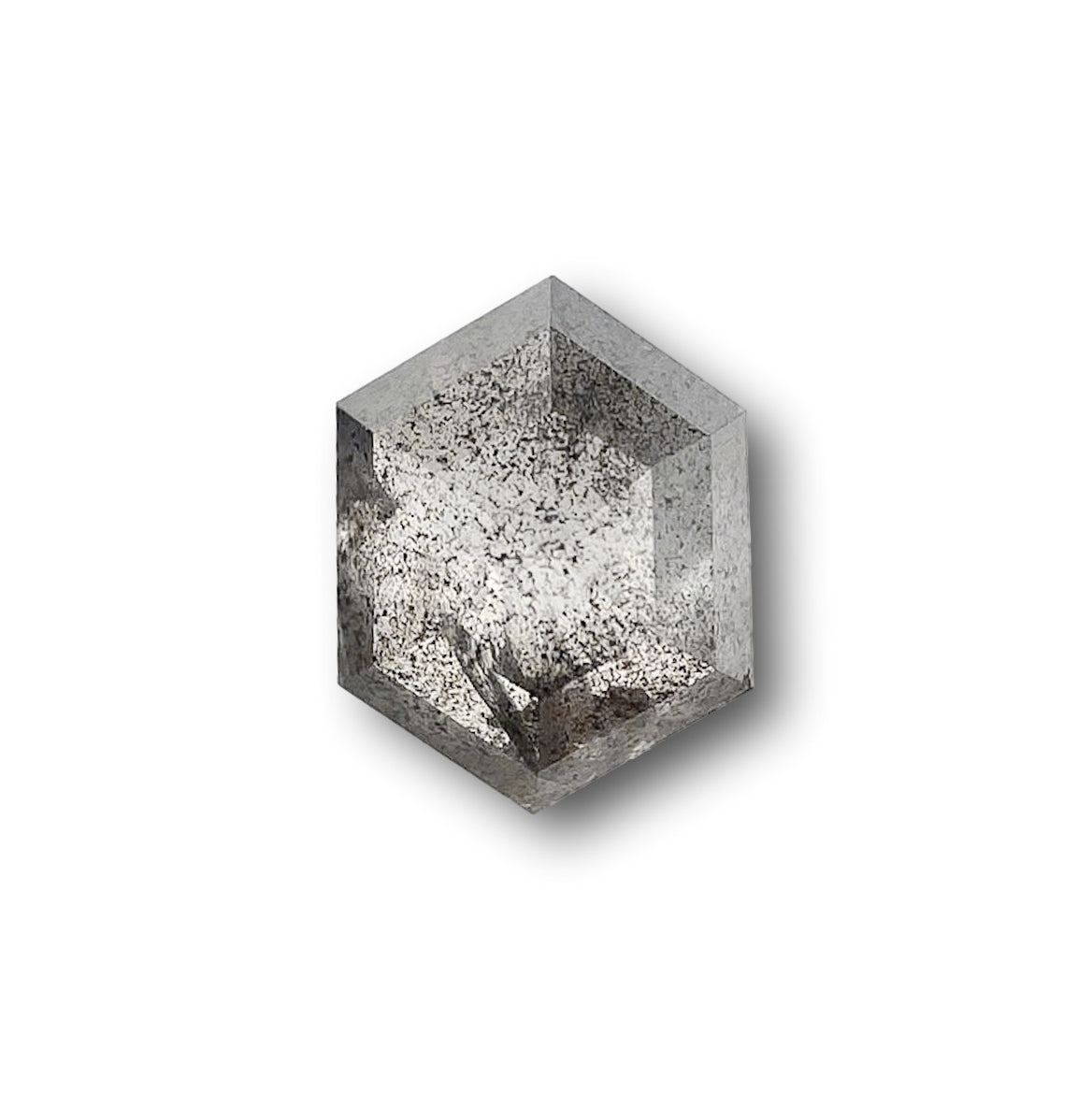 0.70ct | Salt & Pepper Hexagon Shape Step Cut Diamond