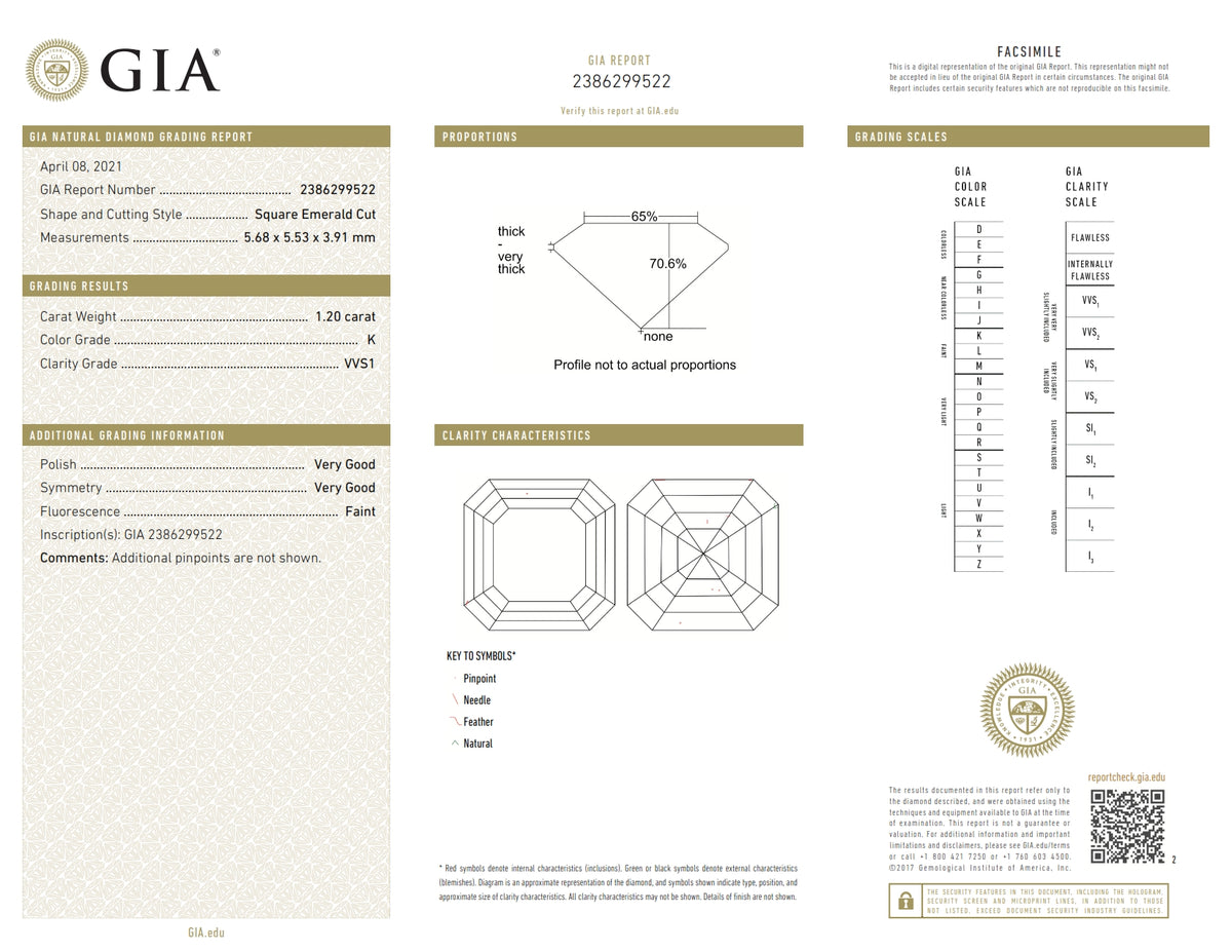 1.20ct | K/VVS1 Asscher Shape Step Cut Diamond (GIA) - Modern Rustic Diamond