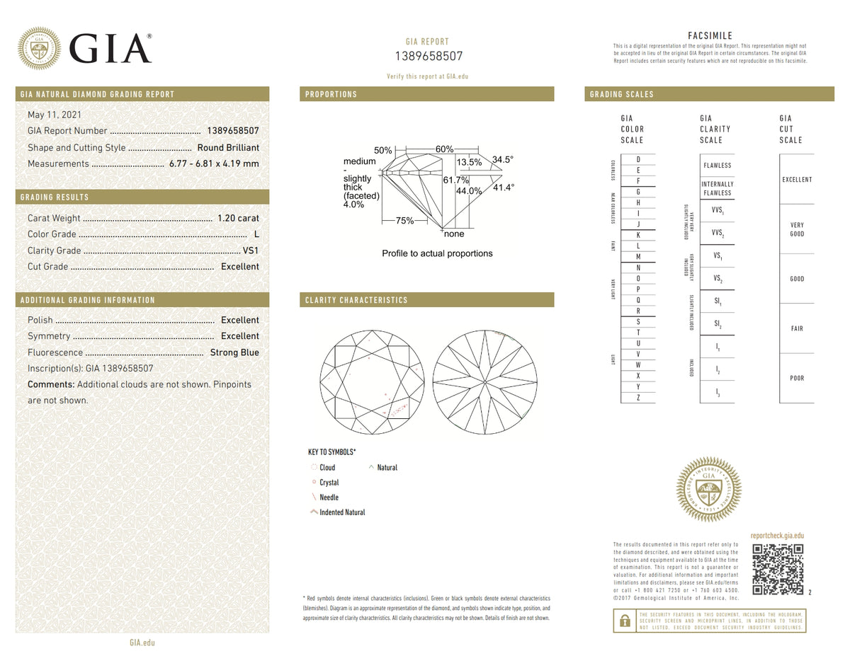 1.20ct | L/VS1 Round Shape Brilliant Cut Diamond (GIA) - Modern Rustic Diamond