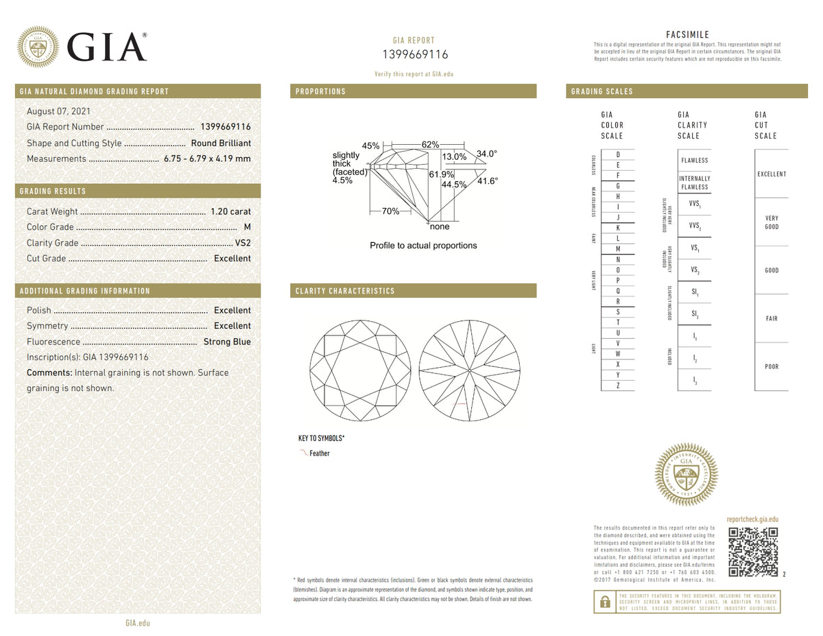 1.20ct | M/VS2 Round Shape Brilliant Cut Diamond (GIA) - Modern Rustic Diamond