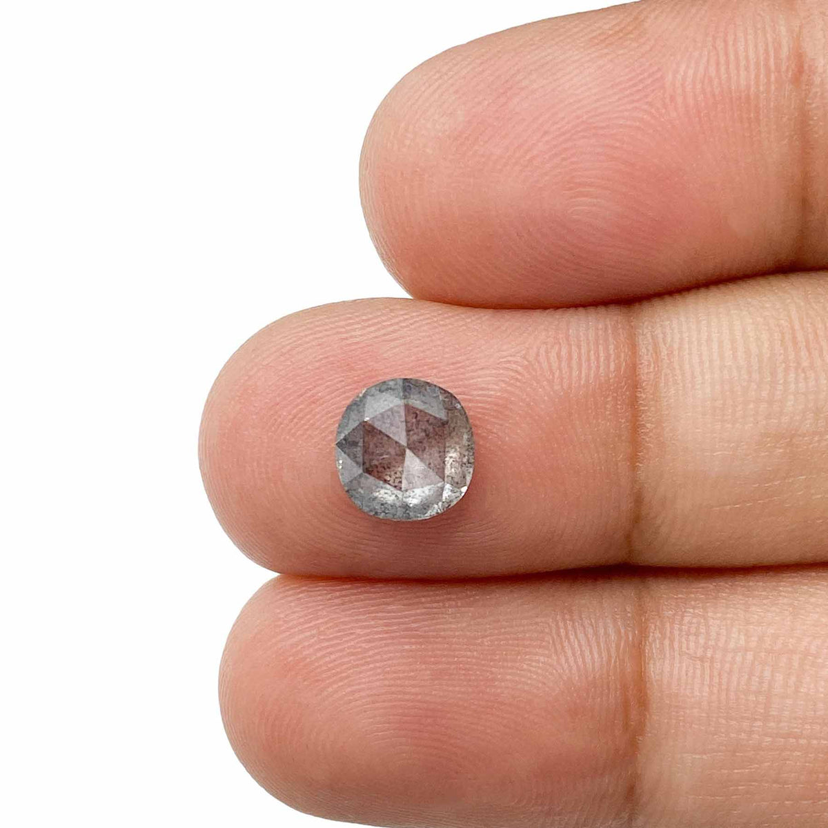 1.20ct | Salt & Pepper Cushion Shape Rose Cut Diamond - Modern Rustic Diamond