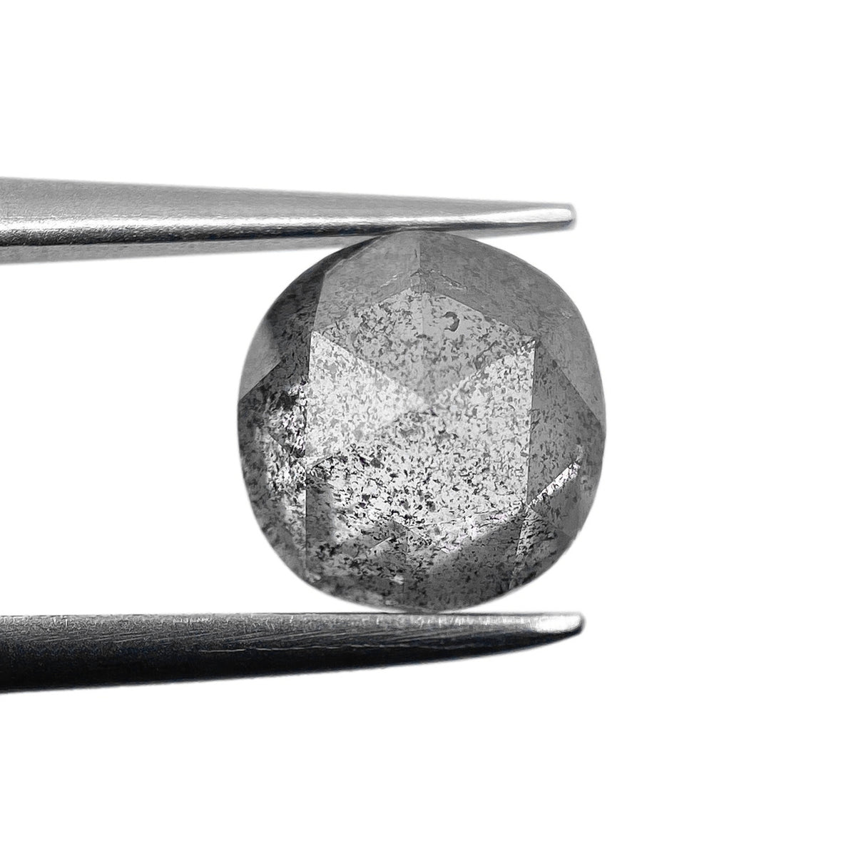1.20ct | Salt & Pepper Cushion Shape Rose Cut Diamond - Modern Rustic Diamond