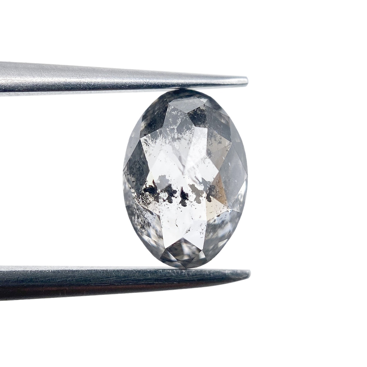 1.20ct | Salt & Pepper Oval Shape Rose Cut Diamond - Modern Rustic Diamond