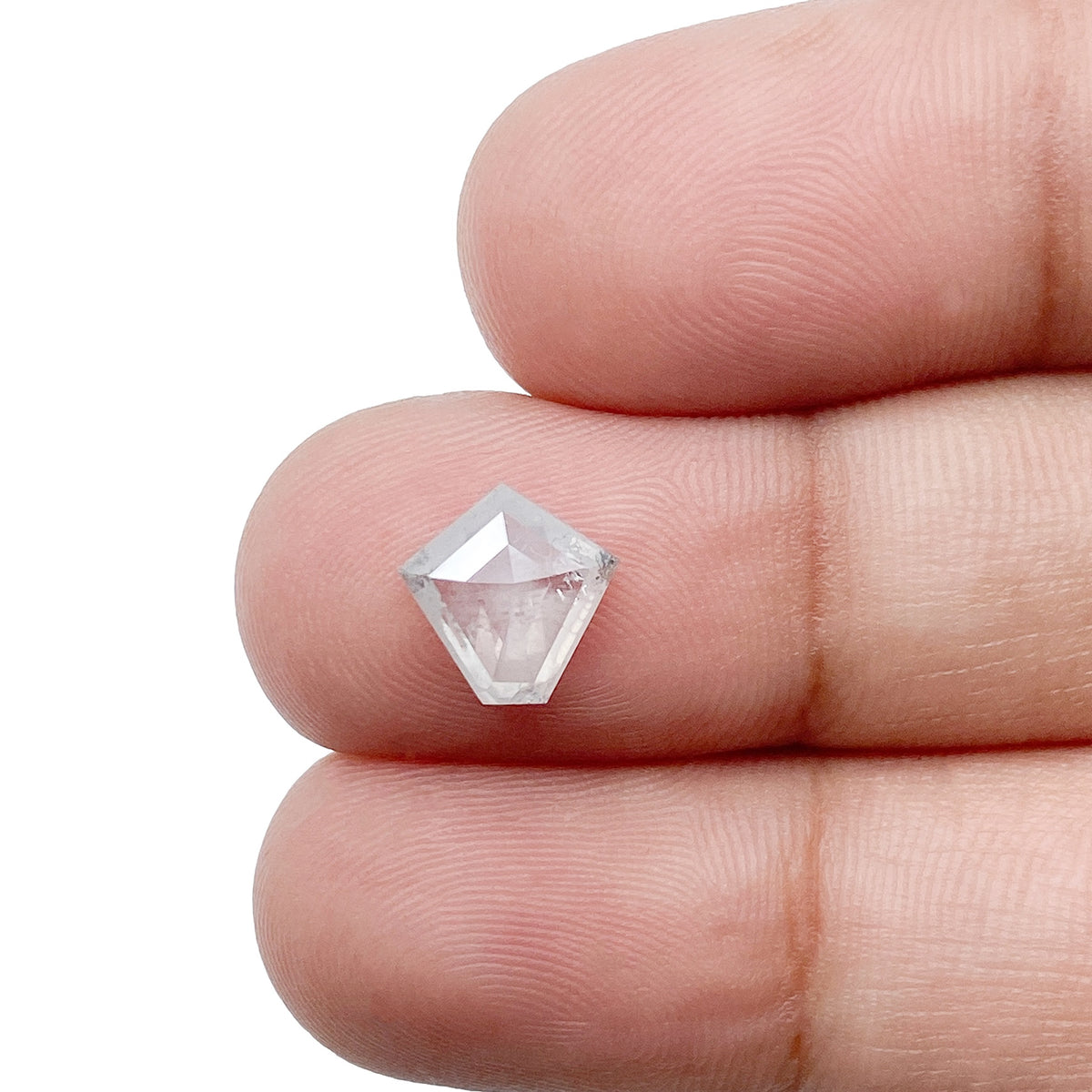 1.20ct | Salt & Pepper Shield Shape Rose Cut Diamond - Modern Rustic Diamond