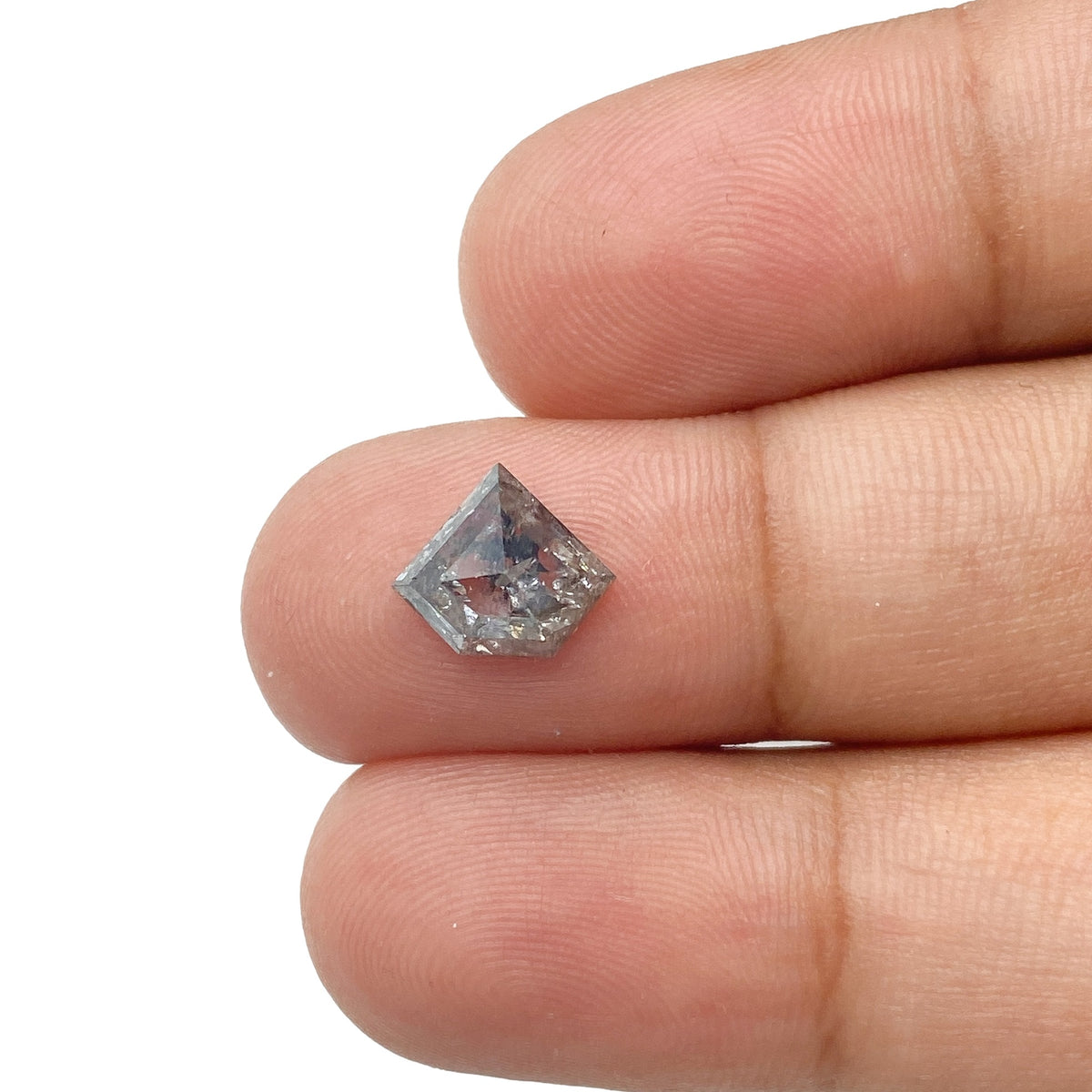 1.20ct | Salt & Pepper Shield Shape Rose Cut Diamond - Modern Rustic Diamond