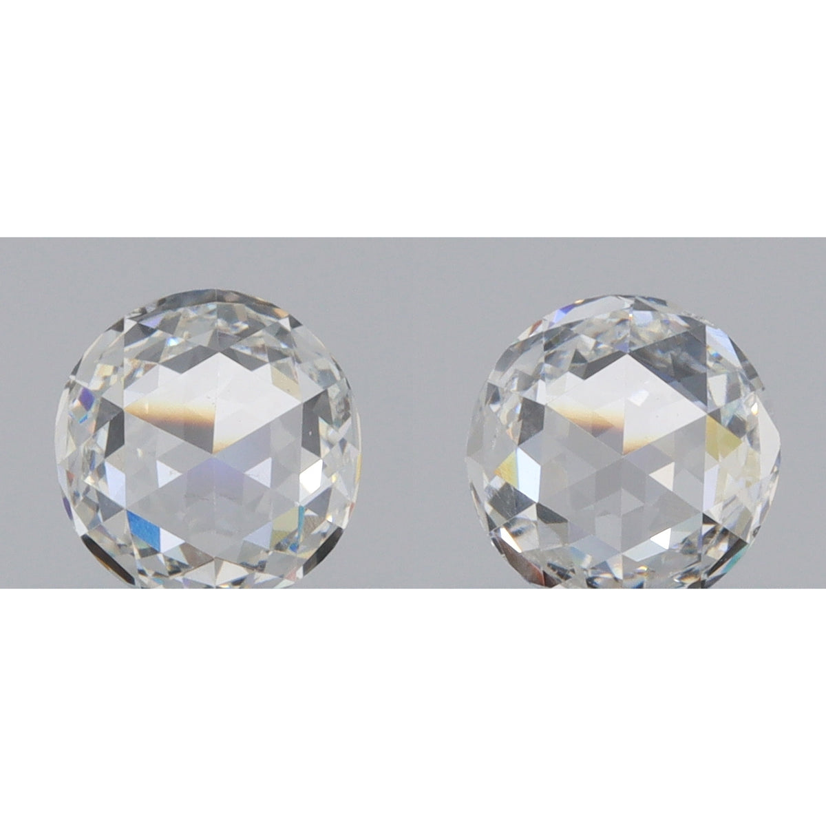 0.80cttw | H-I SI Round Shape Rose Cut Diamond Matched Pair - Modern Rustic Diamond