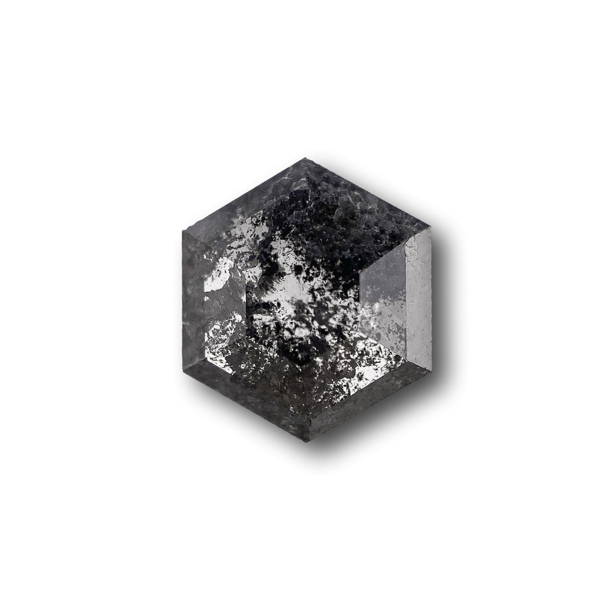 0.95ct | Salt & Pepper Hexagon Shape Rose Cut Diamond