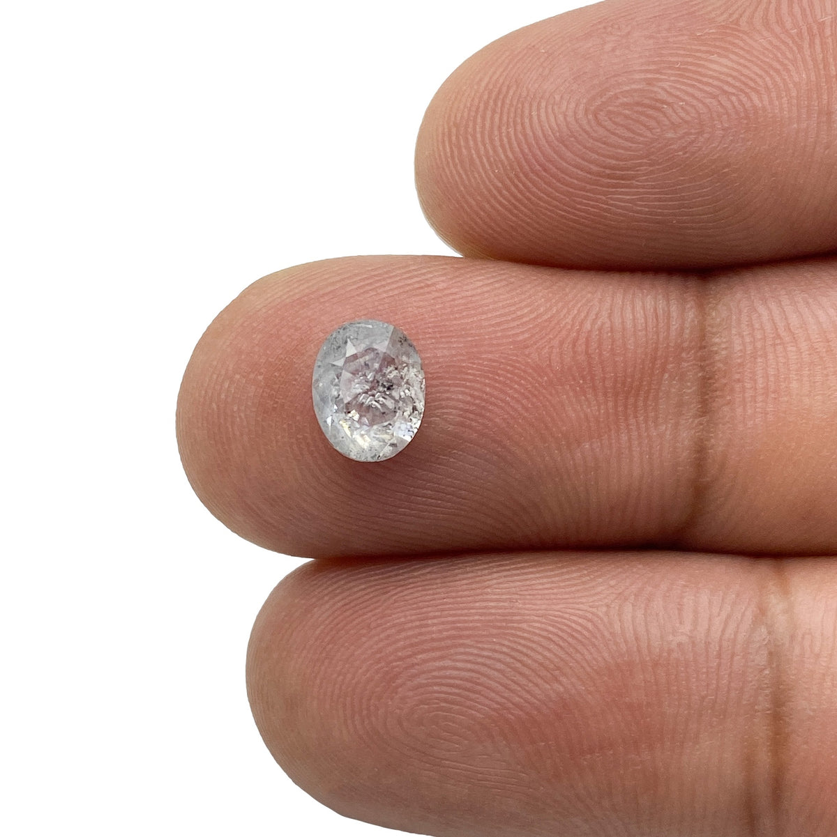 1.21ct | Salt & Pepper Oval Shape Rose Cut Diamond - Modern Rustic Diamond