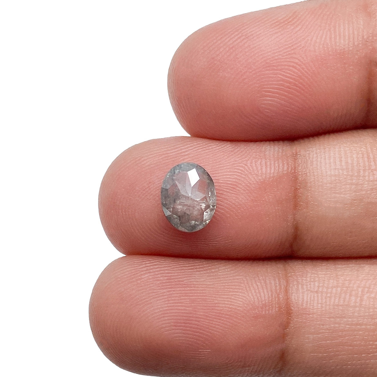 1.21ct | Salt & Pepper Oval Shape Rose Cut Diamond - Modern Rustic Diamond