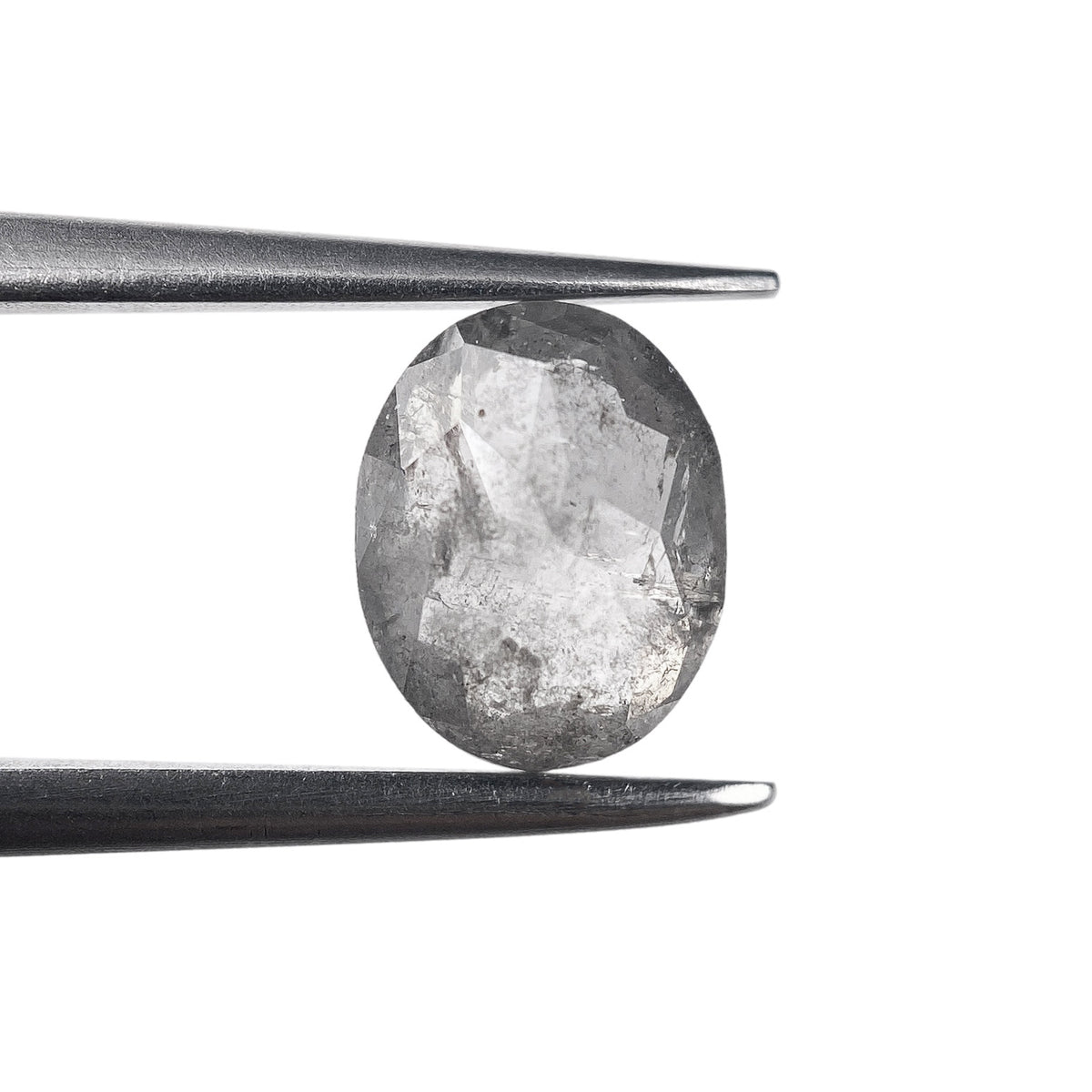 1.21ct | Salt & Pepper Oval Shape Rose Cut Diamond - Modern Rustic Diamond