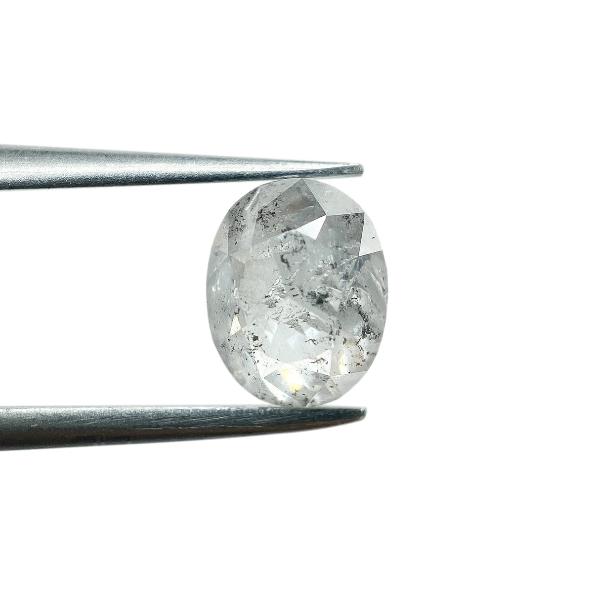 1.21ct | Salt & Pepper Oval Shape Rose Cut Diamond - Modern Rustic Diamond