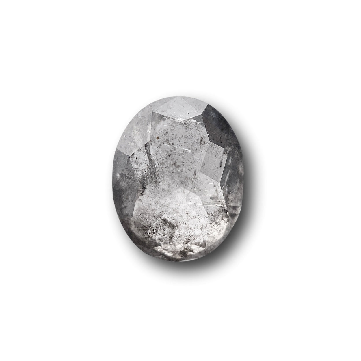 1.21ct | Salt & Pepper Oval Shape Rose Cut Diamond - Modern Rustic Diamond