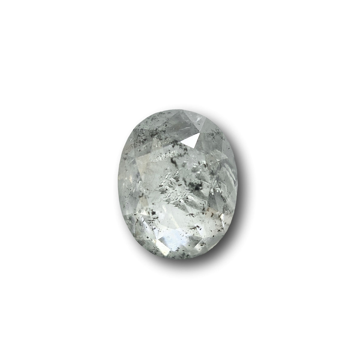 1.21ct | Salt & Pepper Oval Shape Rose Cut Diamond - Modern Rustic Diamond