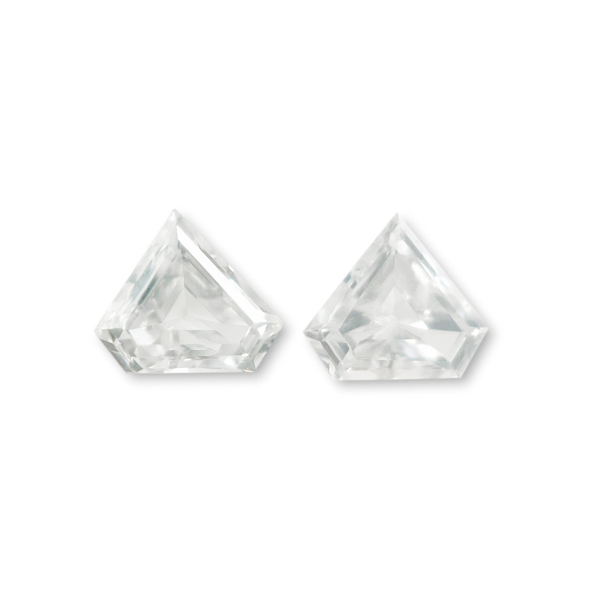 0.11cttw | E-F VVS Shield Shape Step Cut Diamond Matched Pair - Modern Rustic Diamond
