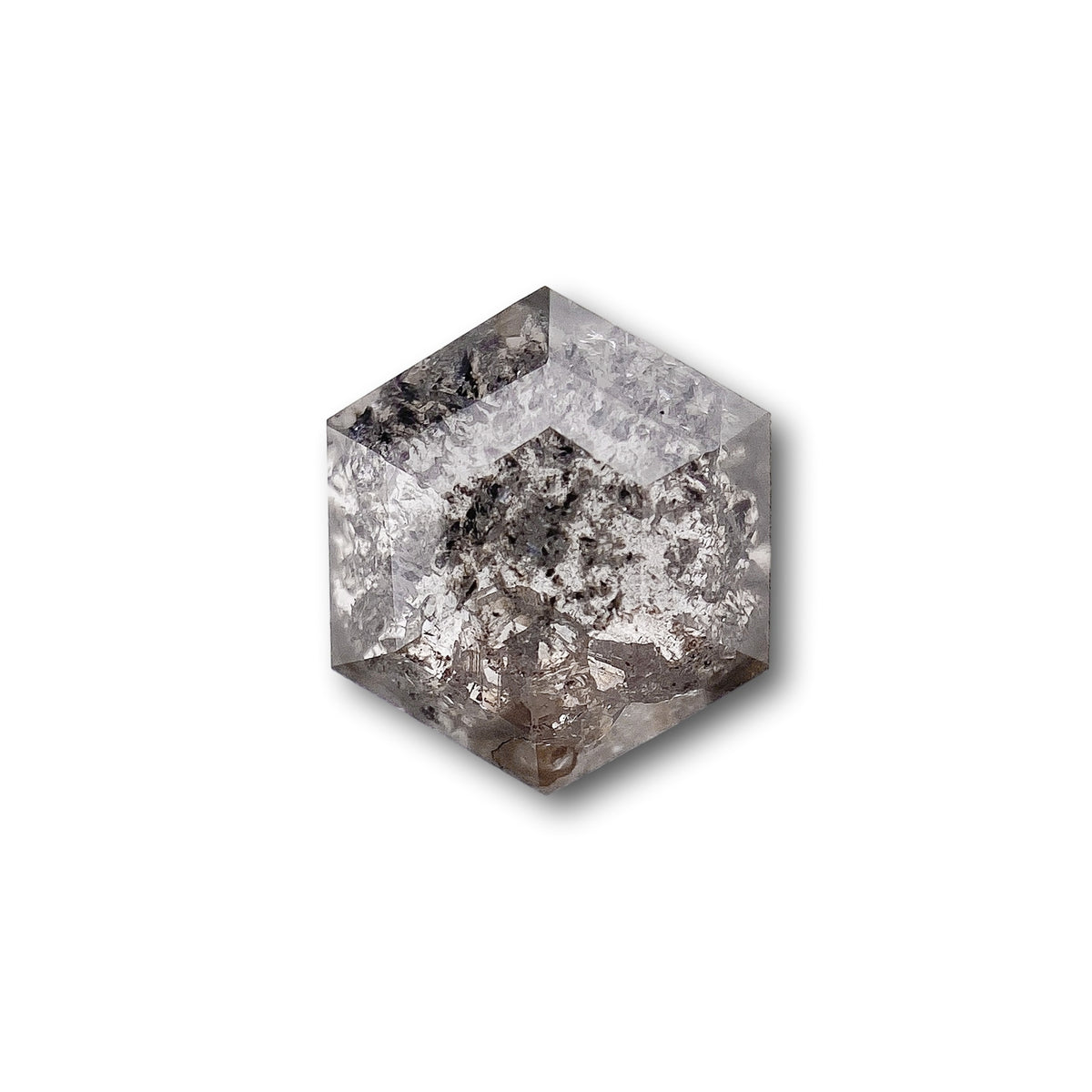 0.94ct | Salt & Pepper Hexagon Shape Rose Cut Diamond