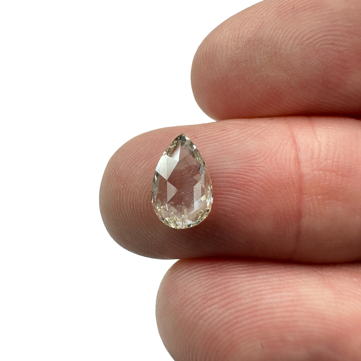1.22ct | Champagne VVS Pear Shape Rose Cut Diamond - Modern Rustic Diamond