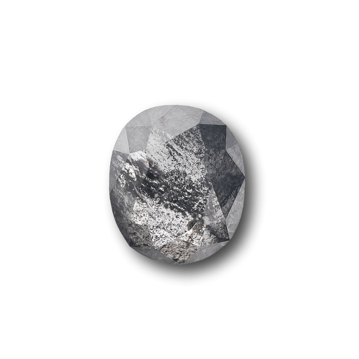 1.22ct | Salt & Pepper Oval Shape Rose Cut Diamond - Modern Rustic Diamond