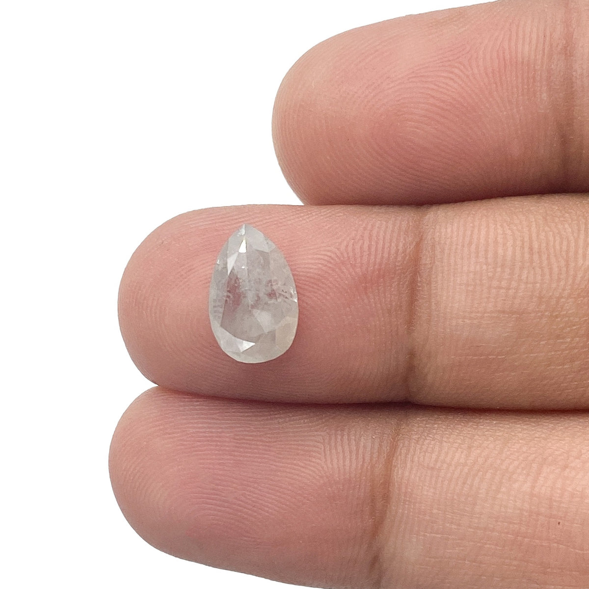 1.22ct | Salt & Pepper Pear Shape Rose Cut Diamond - Modern Rustic Diamond