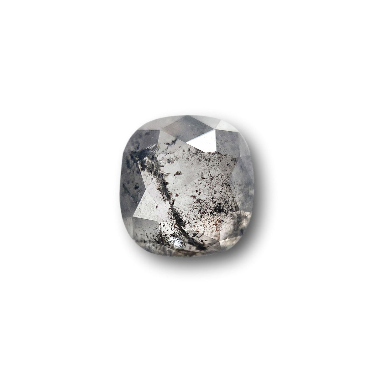 1.40ct | Salt & Pepper Cushion Shape Rose Cut Diamond