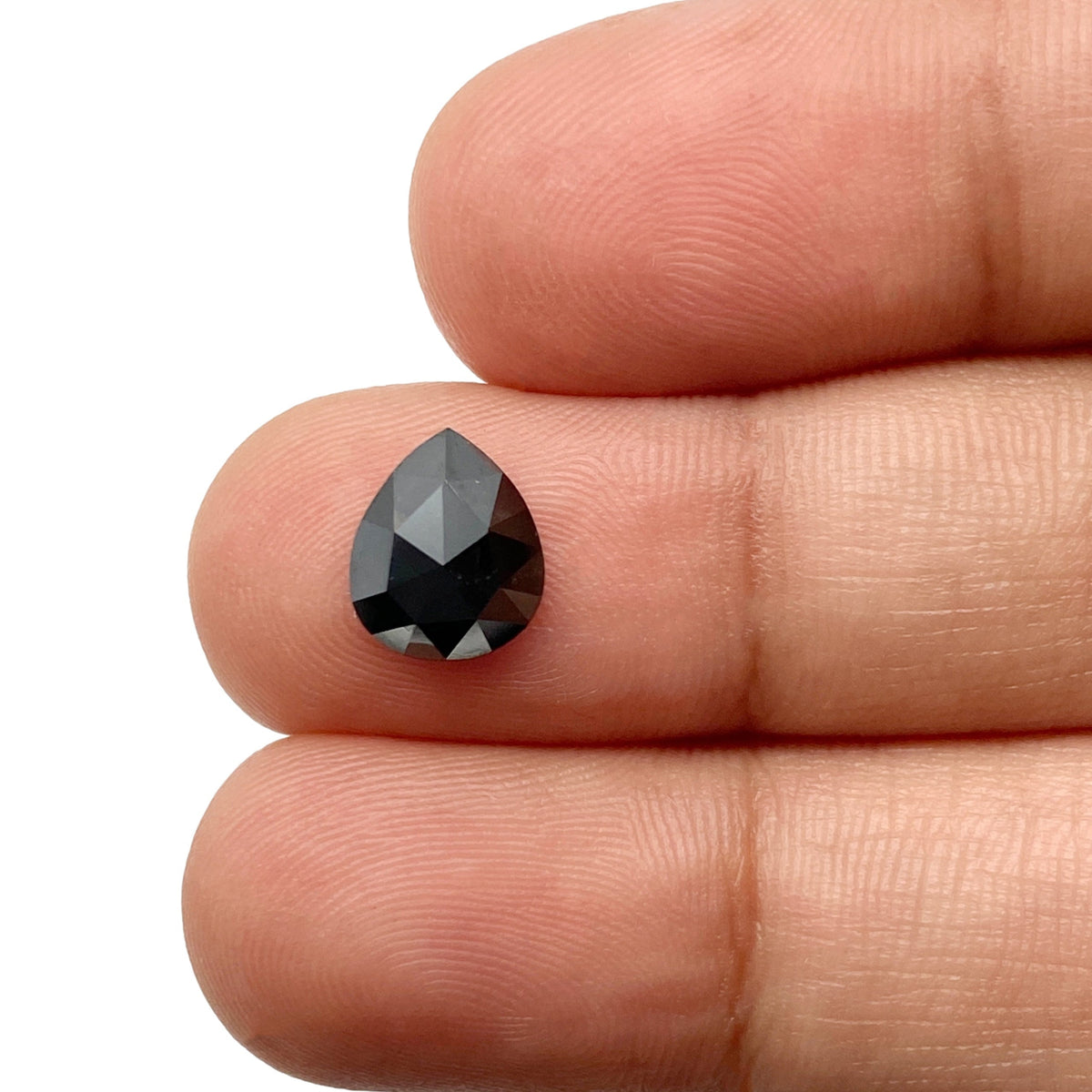 1.23ct | Black/ Pear Shape Rose Cut Diamond-Modern Rustic Diamond