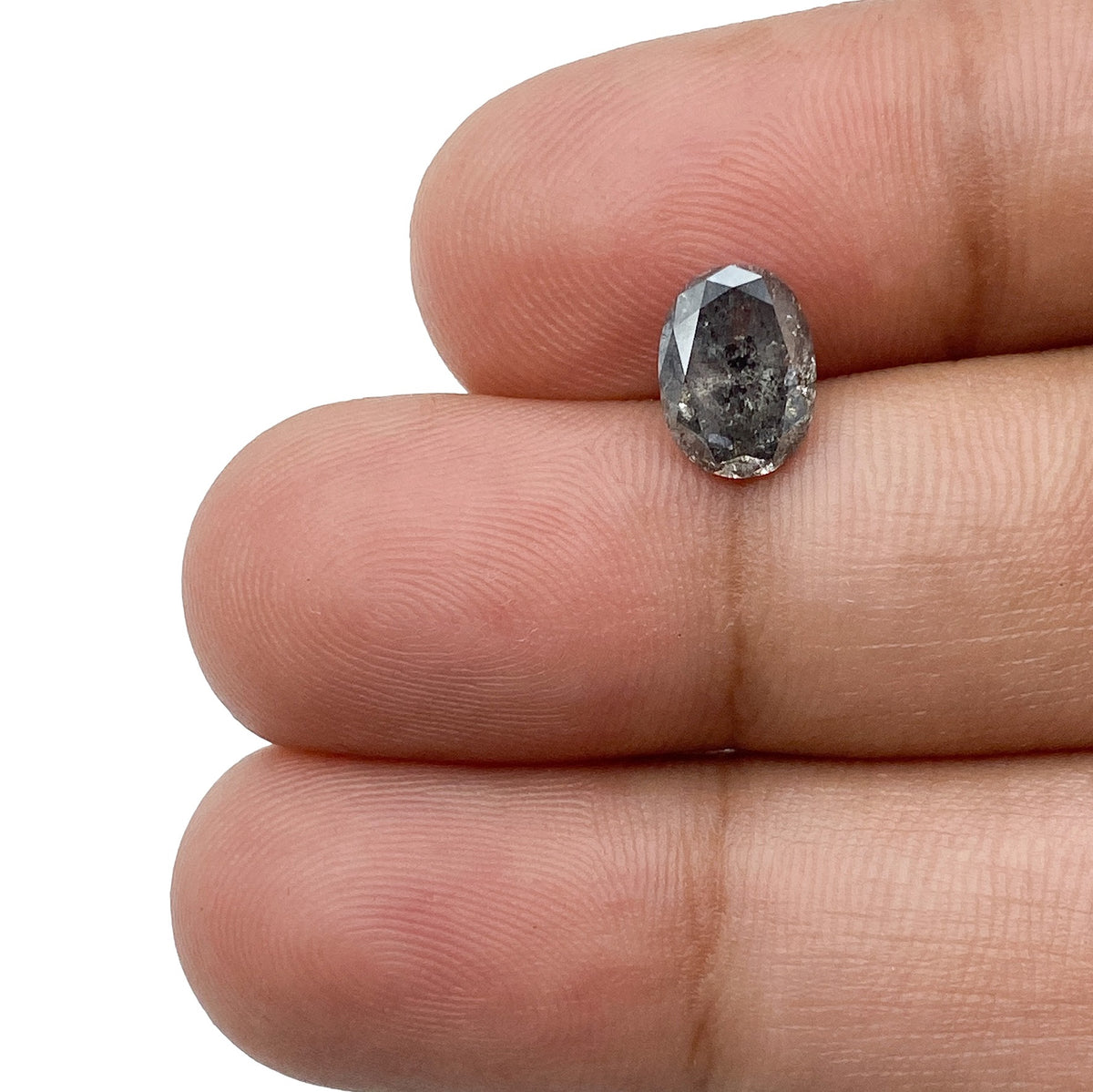 1.23ct | Salt & Pepper Oval Shape Brilliant Cut Diamond - Modern Rustic Diamond