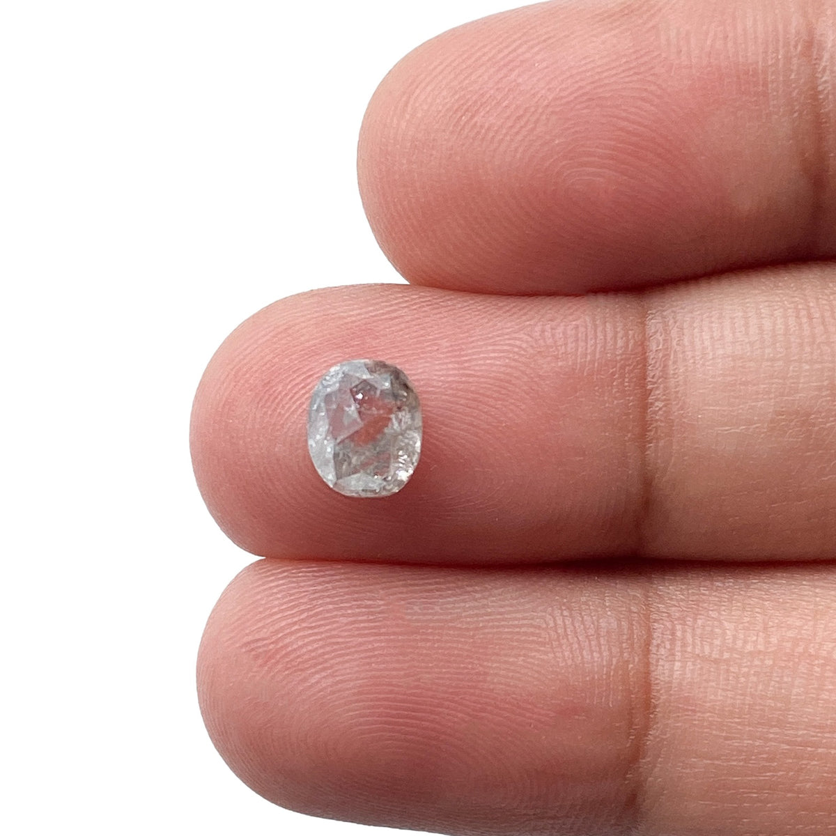 1.23ct | Salt & Pepper Oval Shape Rose Cut Diamond - Modern Rustic Diamond