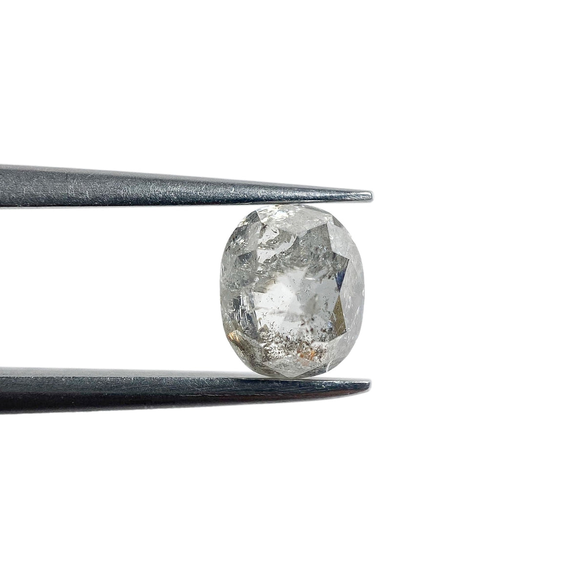 1.23ct | Salt & Pepper Oval Shape Rose Cut Diamond - Modern Rustic Diamond