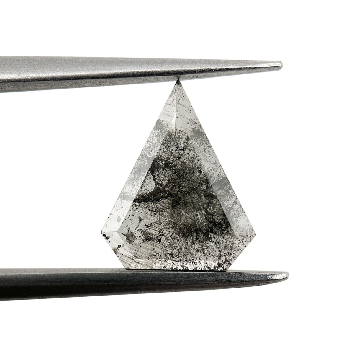 1.23ct | Salt & Pepper Shield Shape Rose Cut Diamond - Modern Rustic Diamond