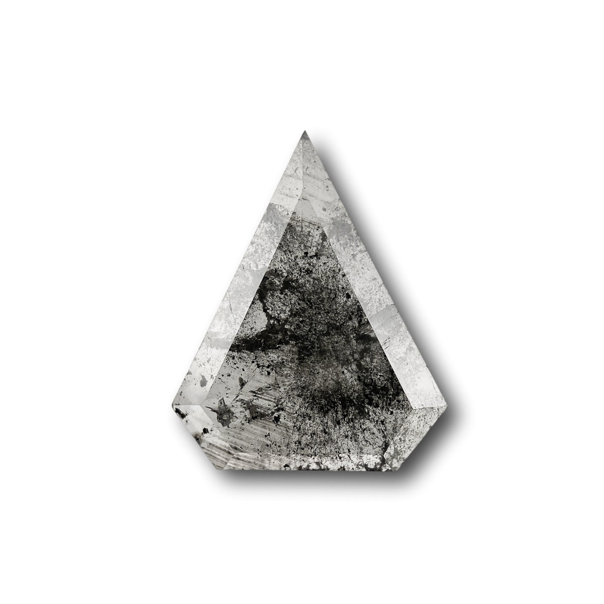 1.23ct | Salt & Pepper Shield Shape Rose Cut Diamond - Modern Rustic Diamond