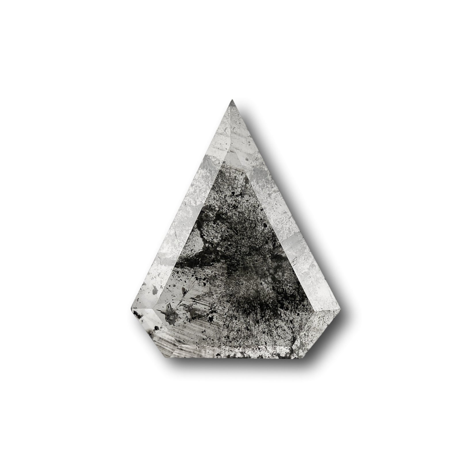 1.23ct | Salt & Pepper Shield Shape Rose Cut Diamond - Modern Rustic Diamond