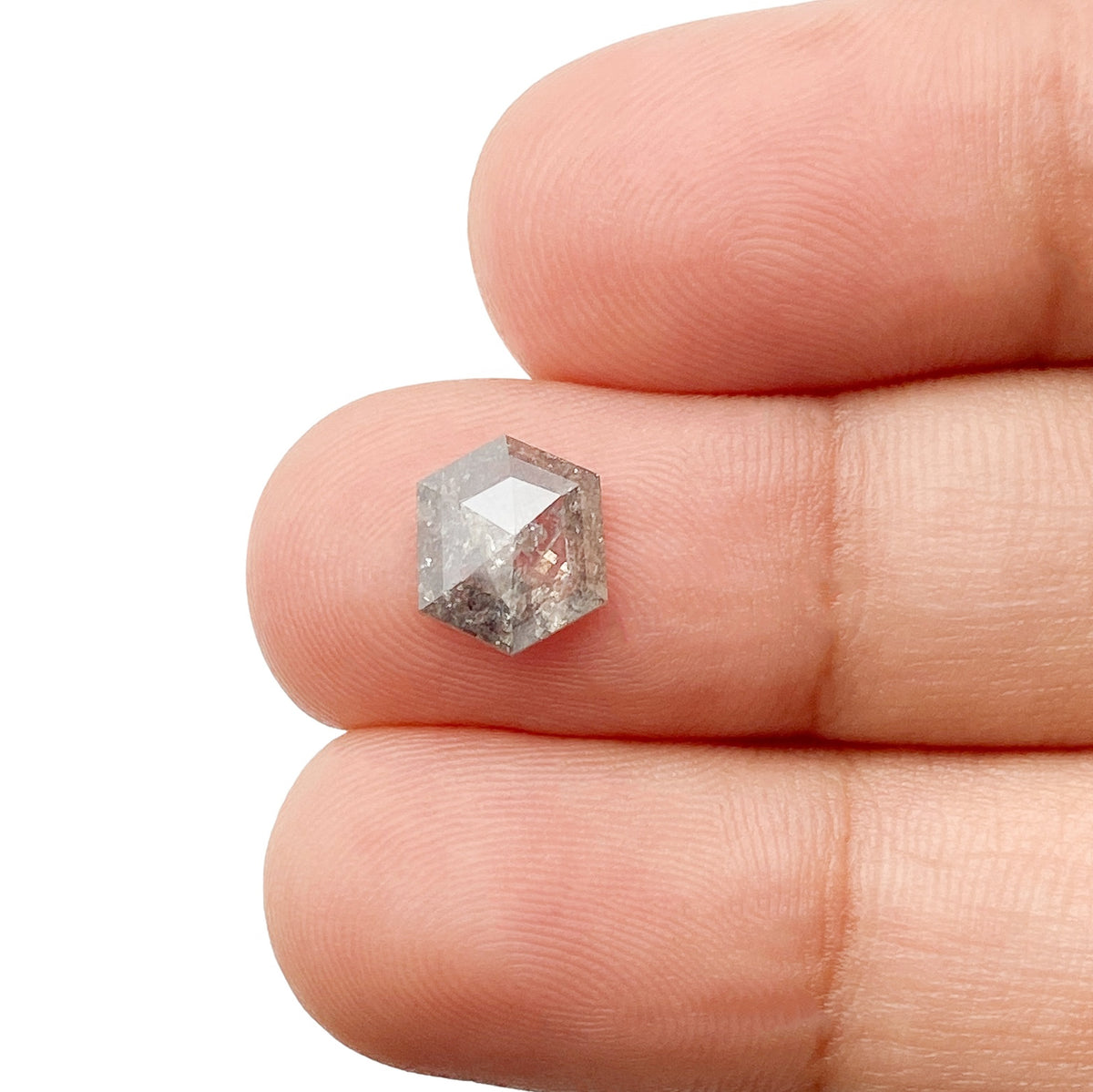1.24ct | Rustic  Hexagon Shape Rose Cut Diamond - Modern Rustic Diamond