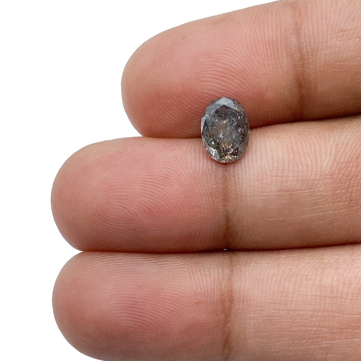1.24ct | Salt & Pepper Oval Shape Brilliant Cut Diamond - Modern Rustic Diamond