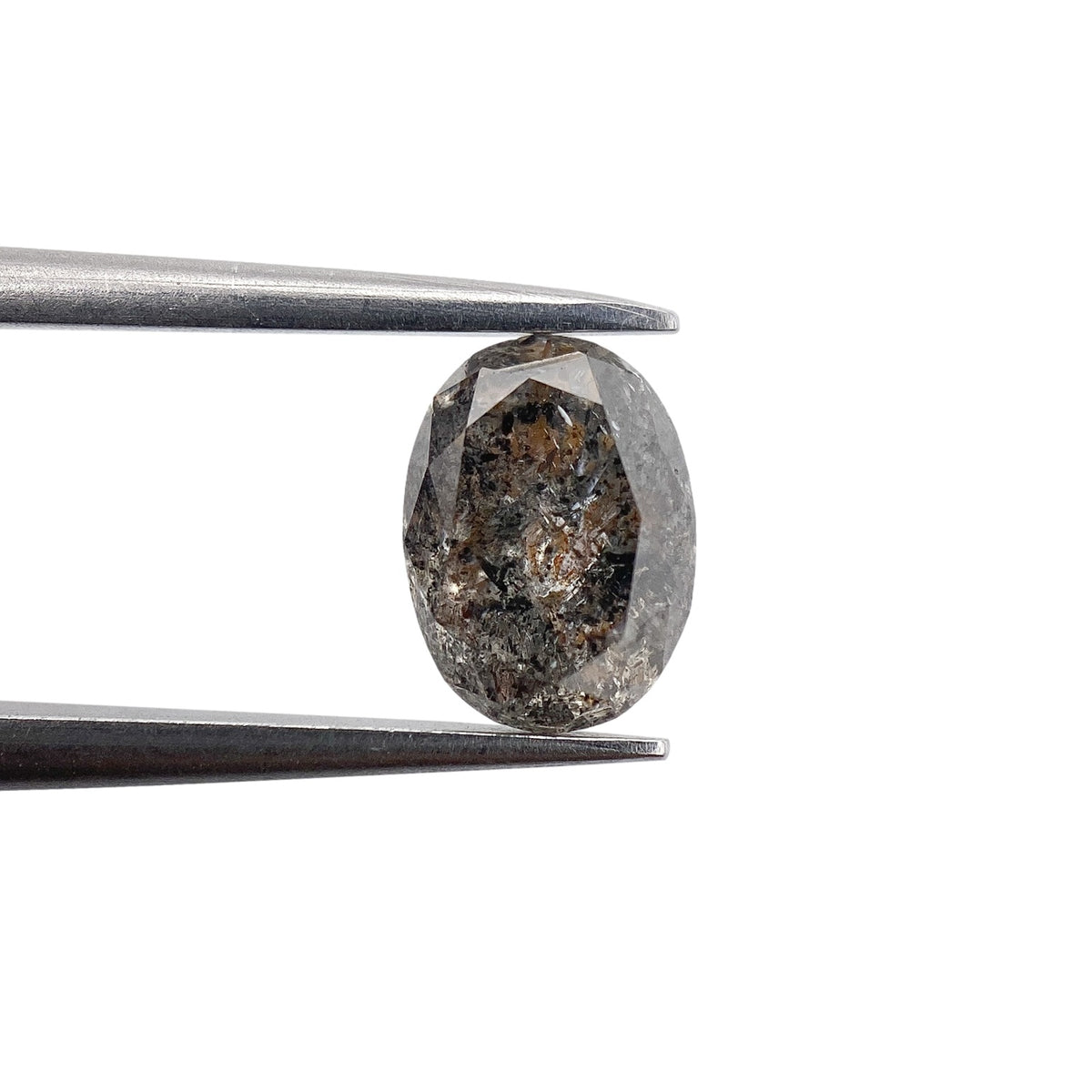 1.24ct | Salt & Pepper Oval Shape Brilliant Cut Diamond - Modern Rustic Diamond