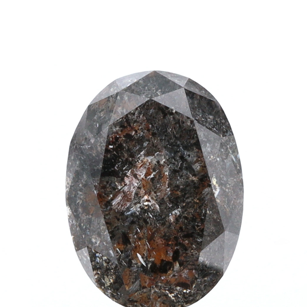 1.24ct | Salt & Pepper Oval Shape Brilliant Cut Diamond - Modern Rustic Diamond