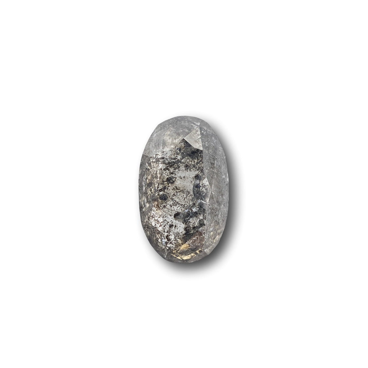 1.24ct | Salt & Pepper Oval Shape Rose Cut Diamond - Modern Rustic Diamond