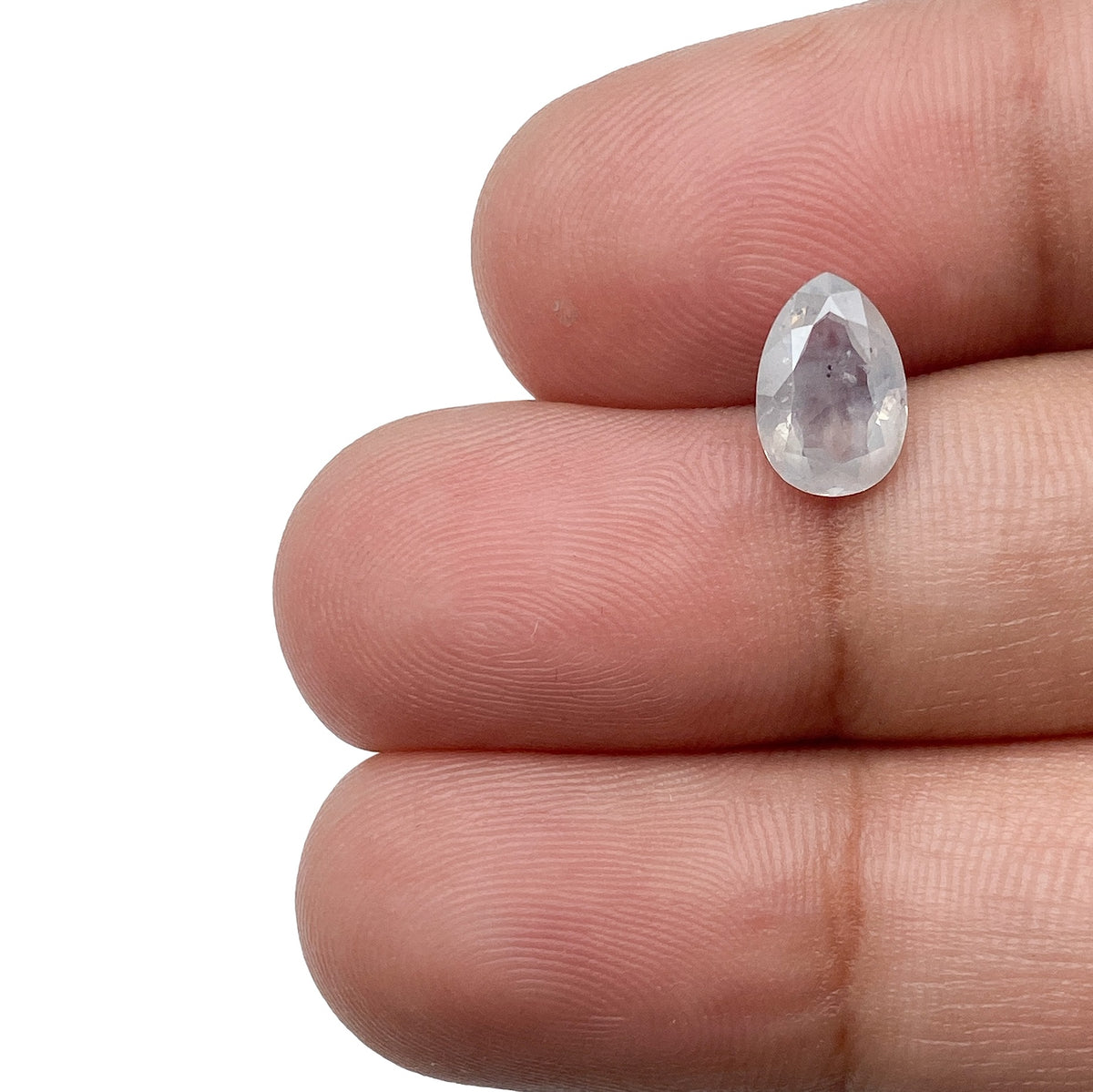 1.24ct | Salt & Pepper Pear Shape Rose Cut Diamond - Modern Rustic Diamond
