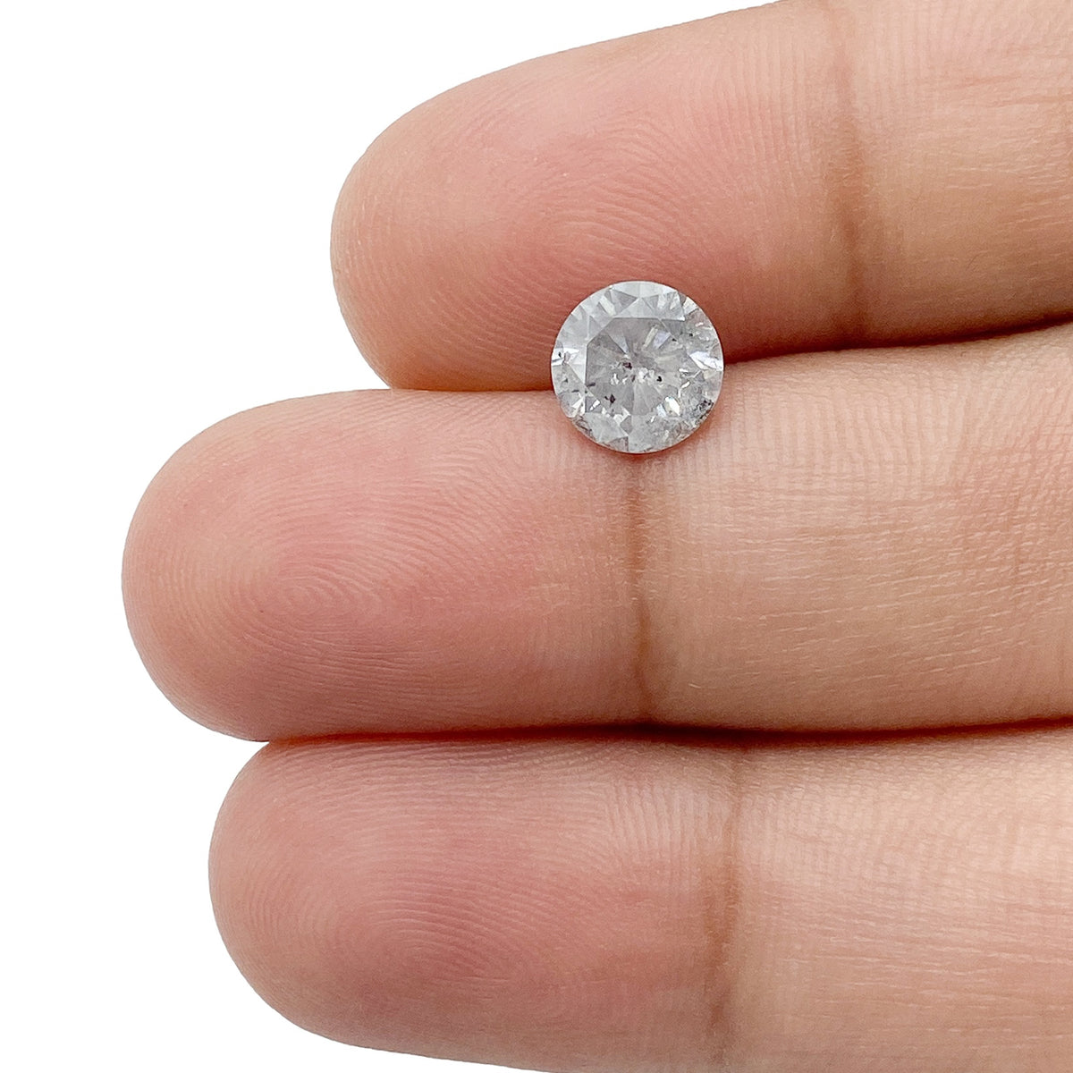 1.24ct | Salt & Pepper Round Shape Brilliant Cut Diamond - Modern Rustic Diamond