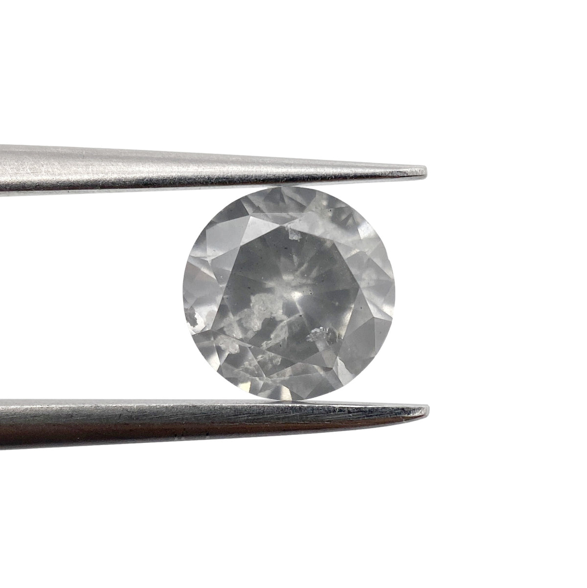 1.24ct | Salt & Pepper Round Shape Brilliant Cut Diamond - Modern Rustic Diamond