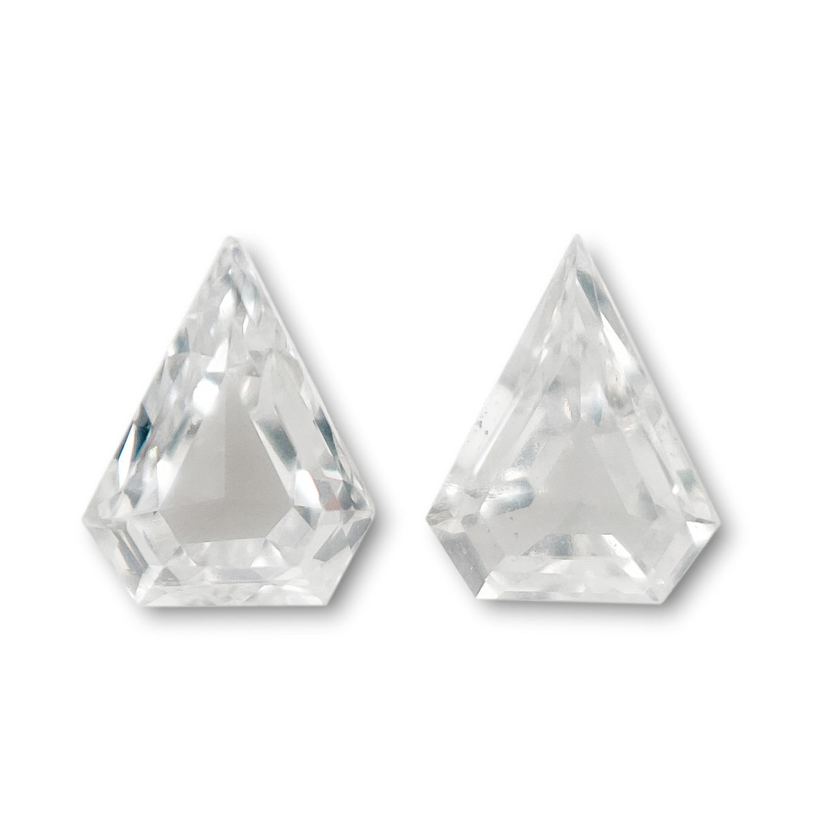 0.12cttw | G-H SI Shield Shape Step Cut Diamond Matched Pair - Modern Rustic Diamond