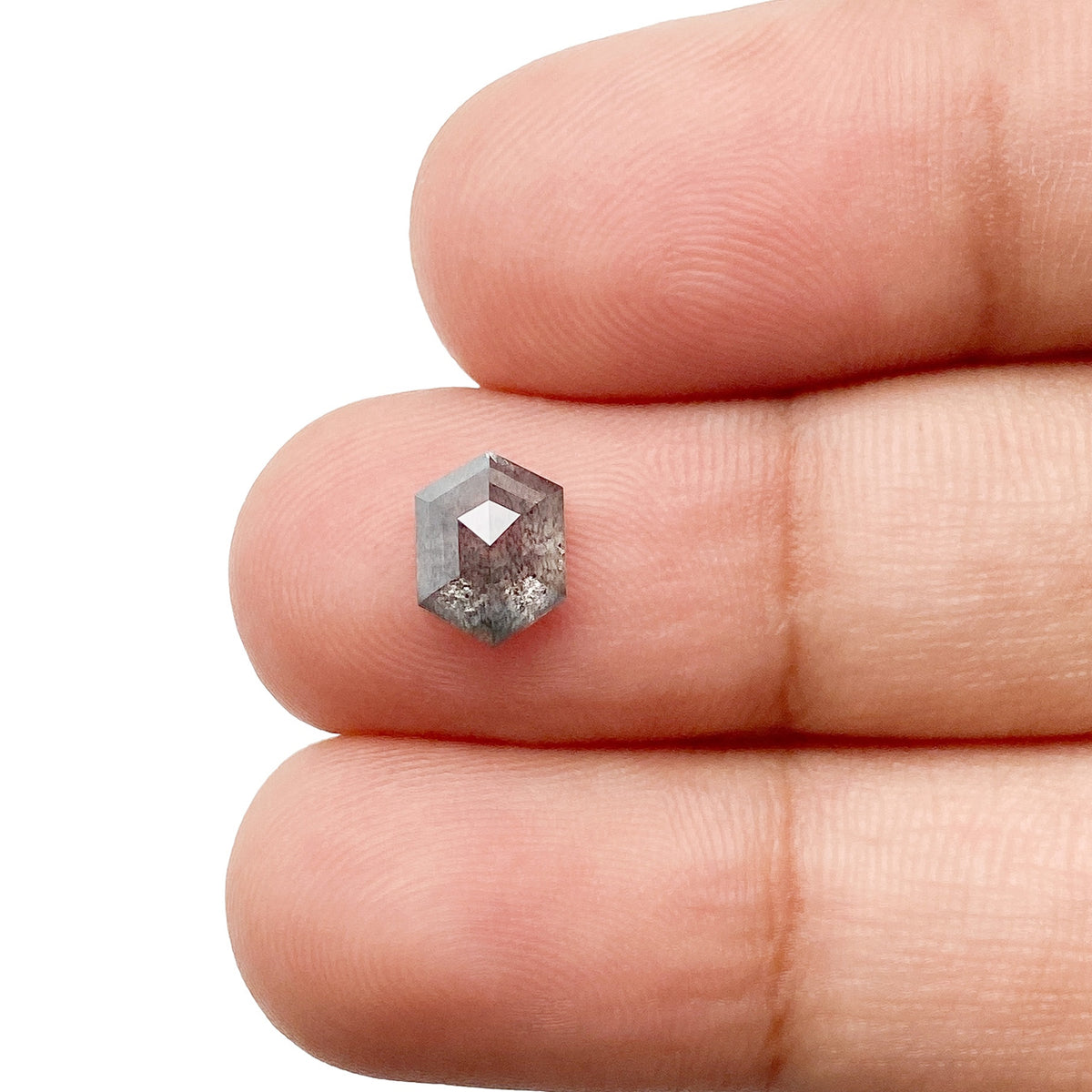 1.25ct | Rustic  Hexagon Shape Rose Cut Diamond - Modern Rustic Diamond