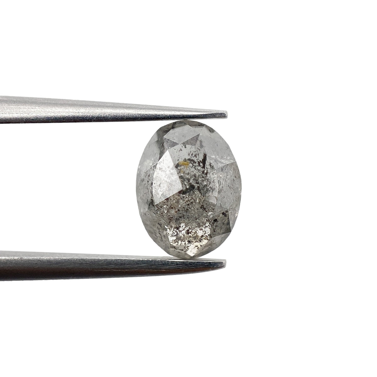 1.25ct | Salt & Pepper Oval Shape Rose Cut Diamond - Modern Rustic Diamond