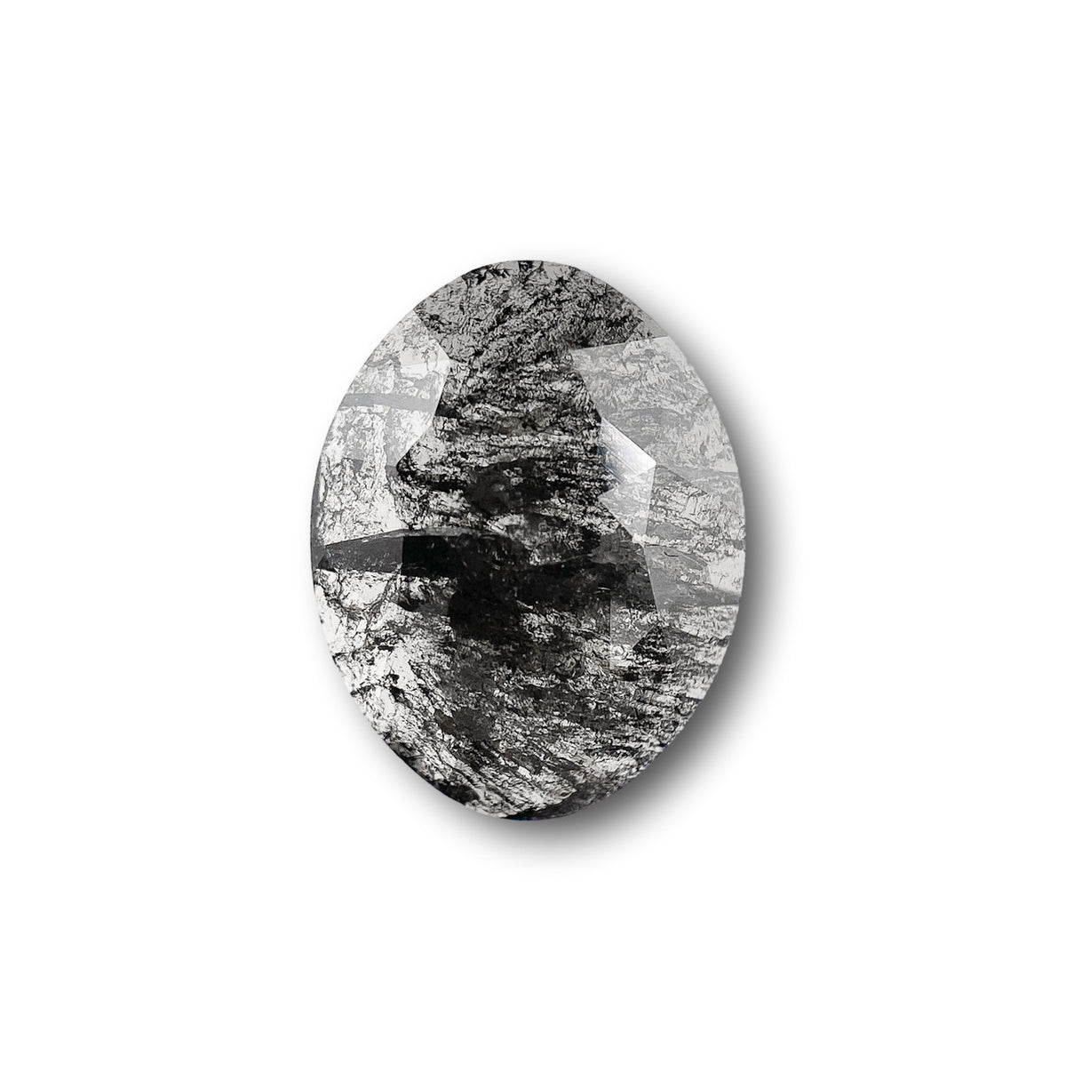 1.25ct | Salt & Pepper Oval Shape Rose Cut Diamond - Modern Rustic Diamond