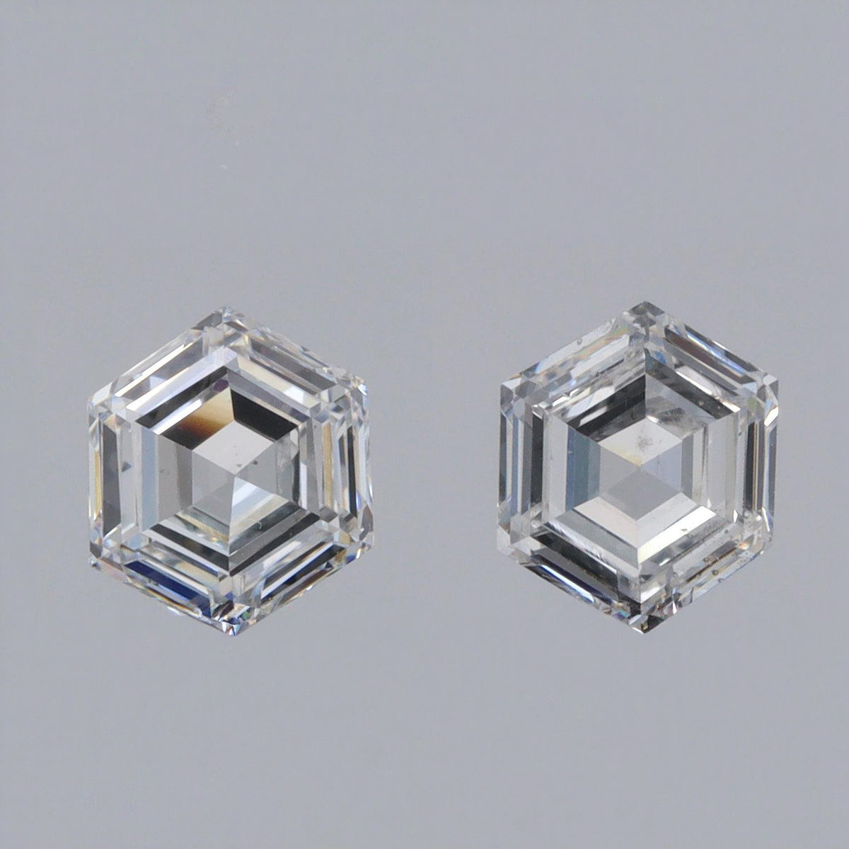 0.54cttw | E-F VS Hexagon Shape Step Cut Diamond Matched Pair