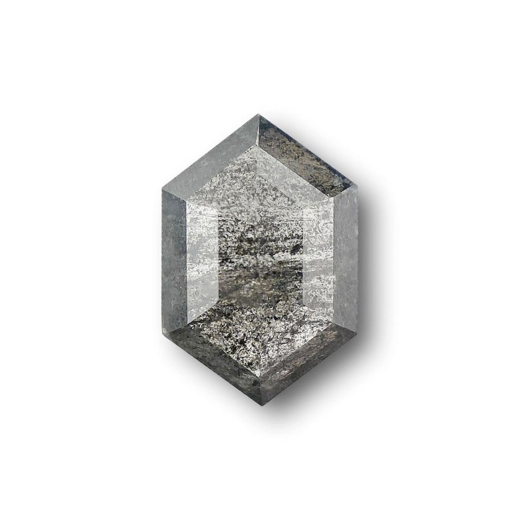 0.59ct | Salt & Pepper Hexagon Shape Step Cut Diamond
