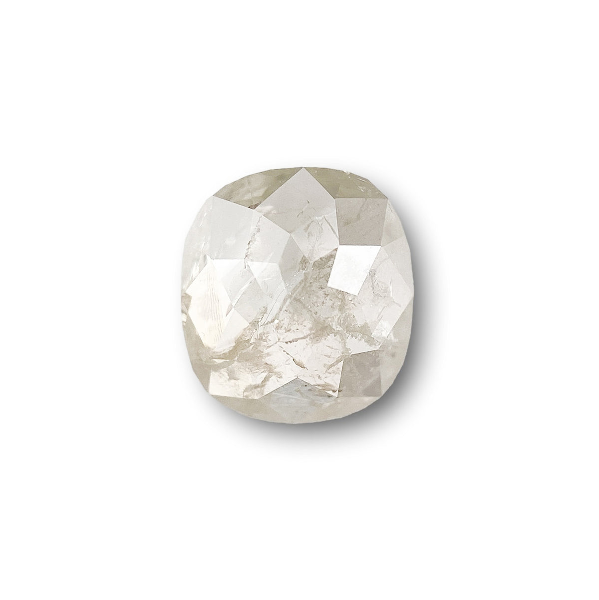 0.59ct | Salt & Pepper Cushion Shape Rose Cut Diamond
