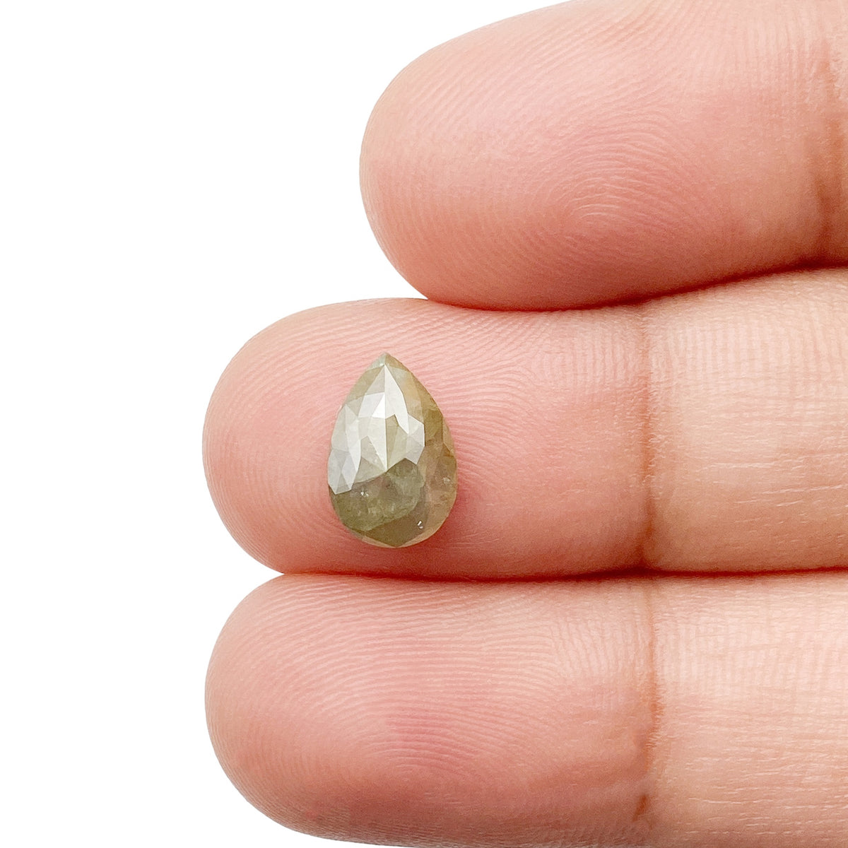 1.26ct | Salt & Pepper Pear Shape Rose Cut Diamond - Modern Rustic Diamond