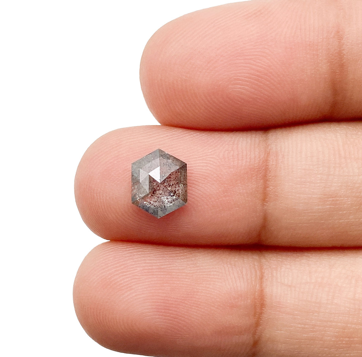 1.26ct | Rustic Hexagon Shape Rose Cut Diamond - Modern Rustic Diamond