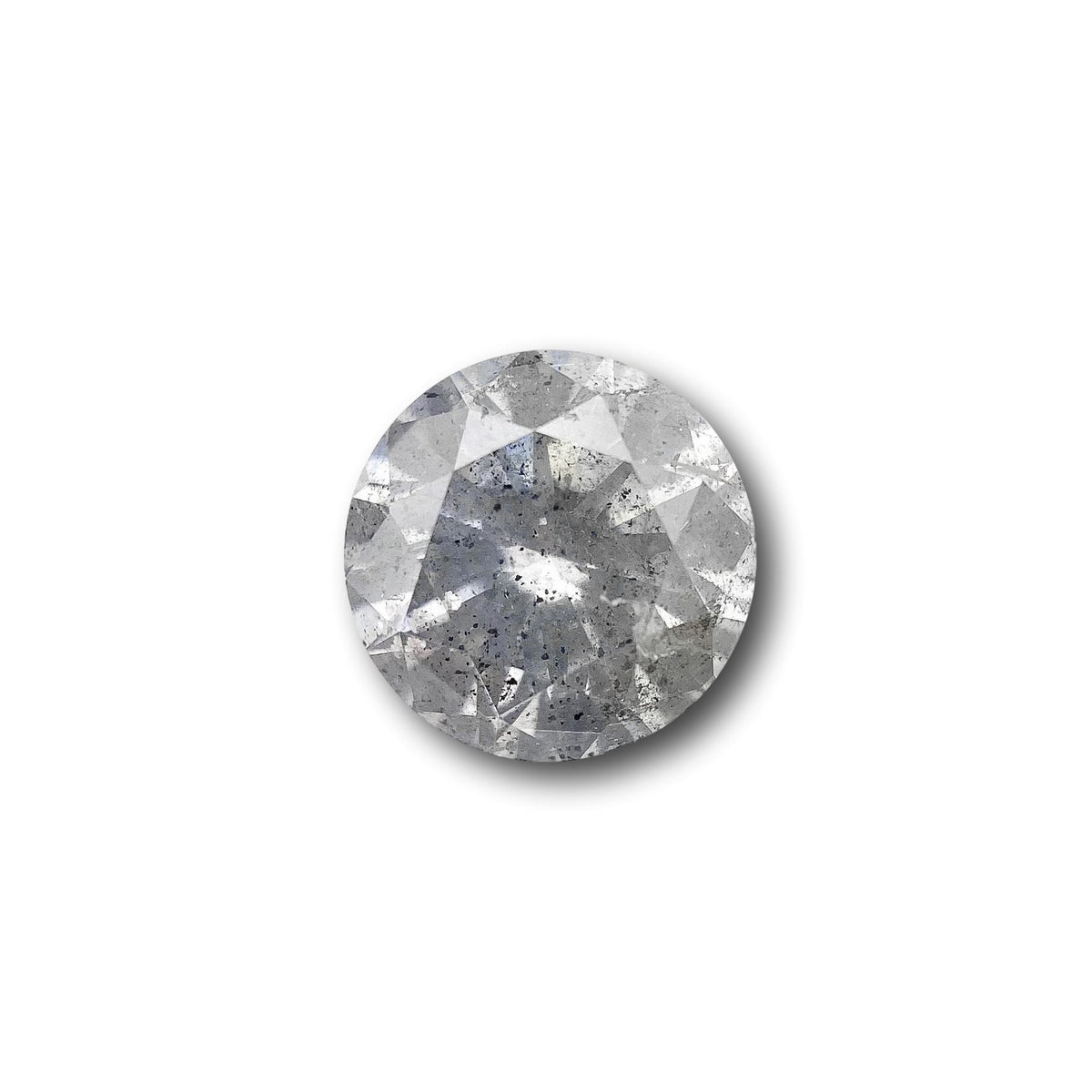1.26ct | Salt & Pepper Round Shape Brilliant Cut Diamond - Modern Rustic Diamond