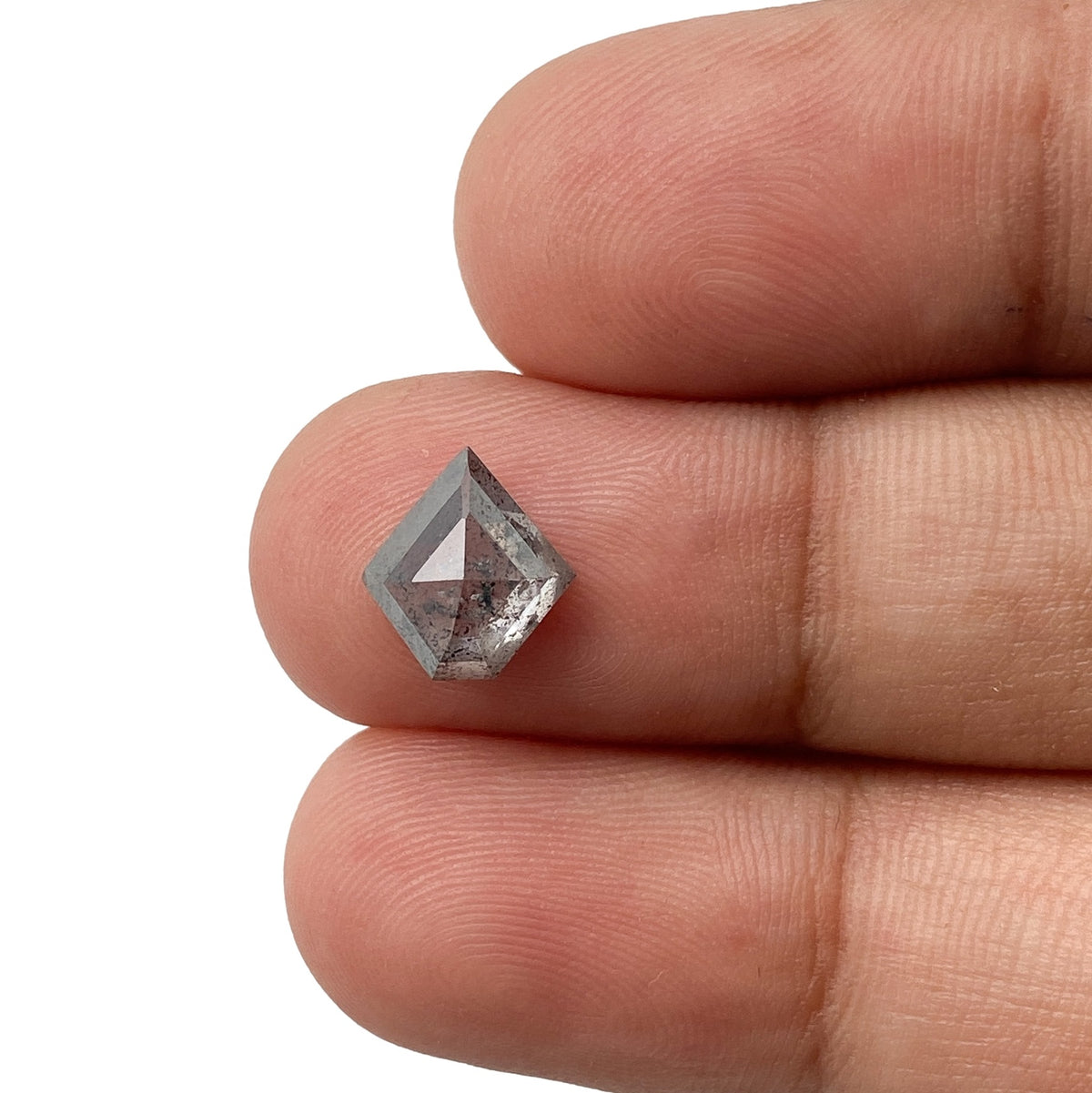 1.26ct | Salt & Pepper Shield Shape Rose Cut Diamond - Modern Rustic Diamond